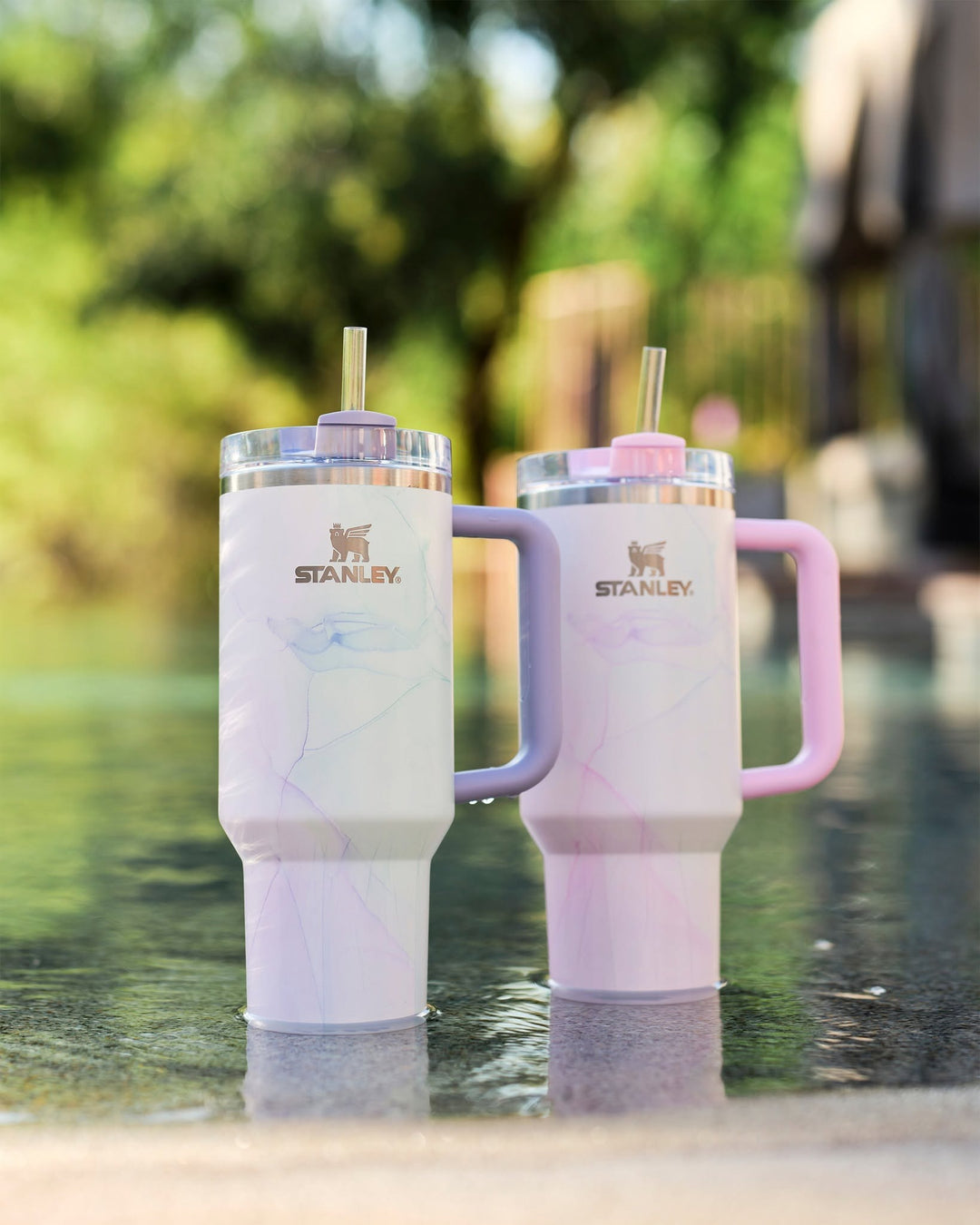 Bình Nước Stanley Quencher H2.0 Flowstate Tumbler #Watercolor Tulle