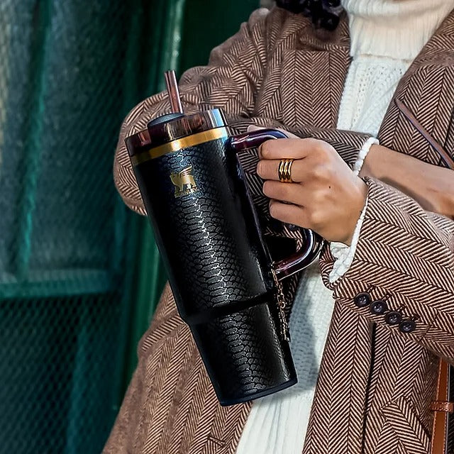 Bình Nước STANLEY Quencher Luxe H2.0 FlowState Tumbler #Black Snakeskin-Kallos