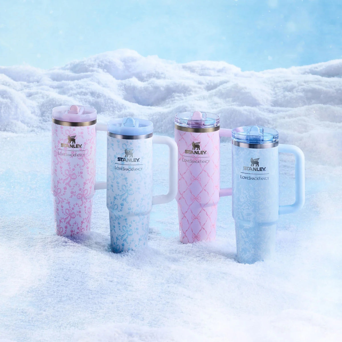 Bình Nước STANLEY Quencher ProTour Flip Straw Tumbler #Coquette Bow Winter Ice