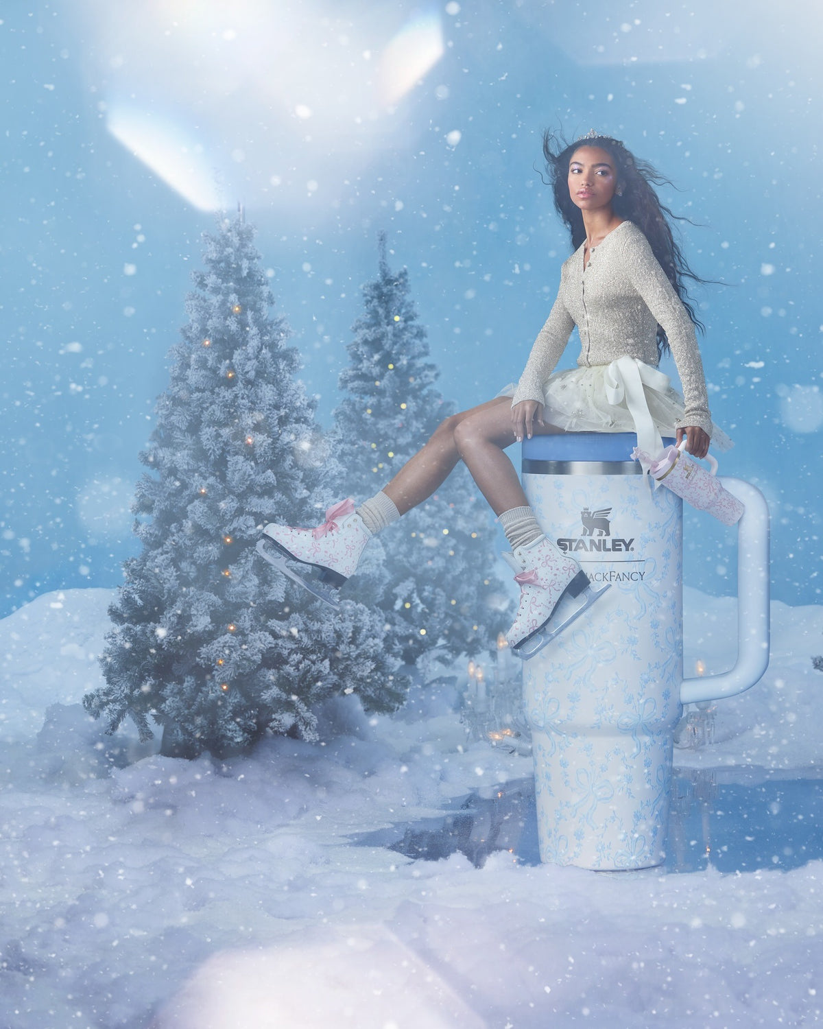 Bình Nước STANLEY Quencher ProTour Flip Straw Tumbler #Coquette Bow Winter Ice