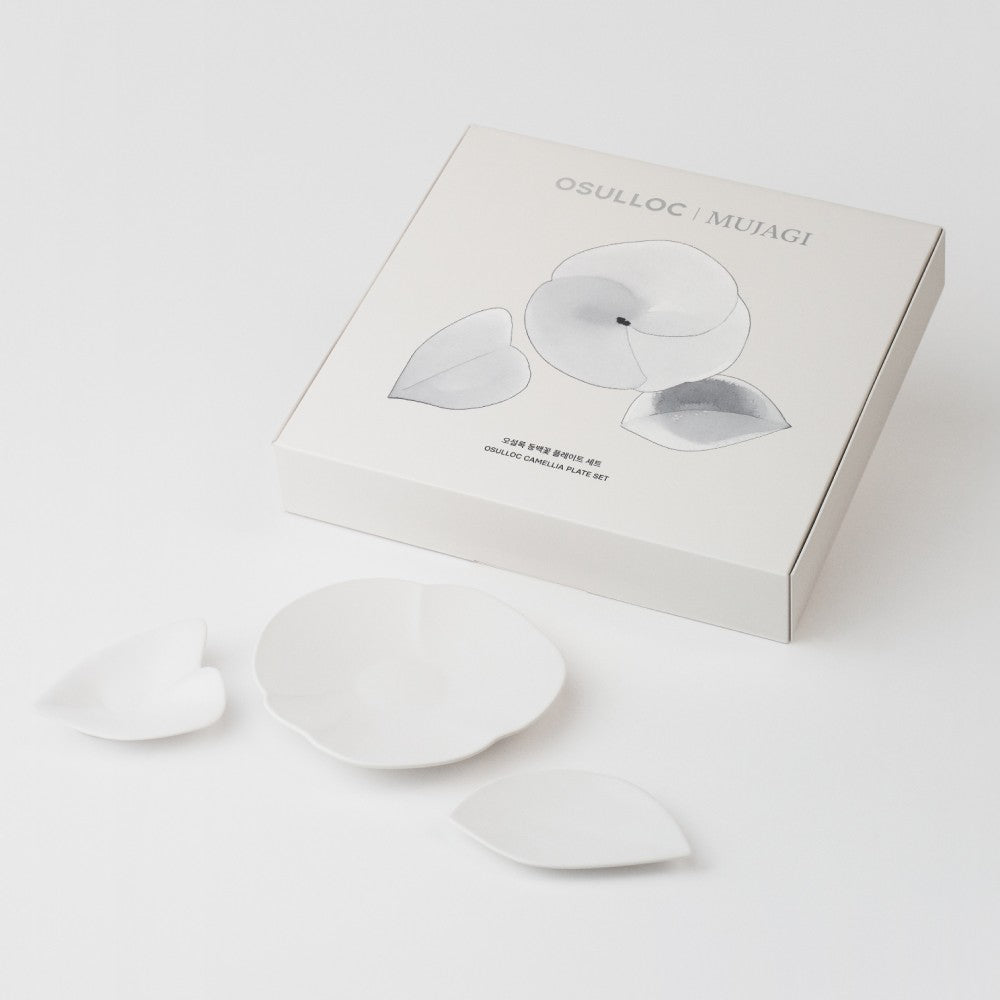 Bộ Dĩa OSULLOC Camellia Plate Set Mujagi