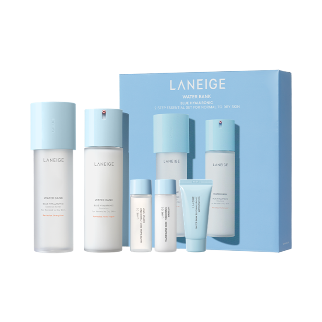 Bộ Dưỡng Da LANEIGE Water Bank Blue Hyaluronic Basic Set Normal - Dry