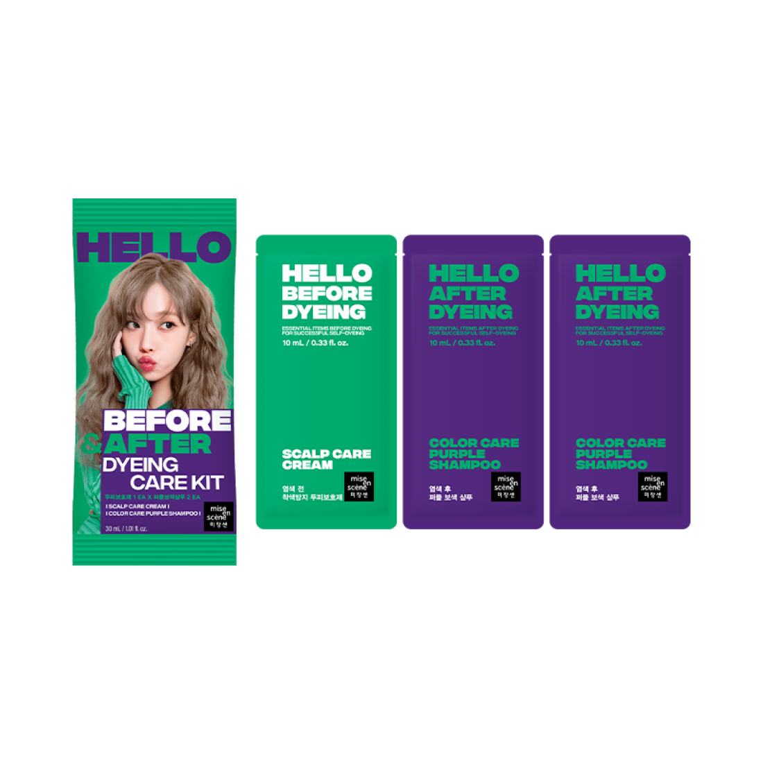 Bộ Dưỡng Tóc Mise En Scene Hello Before & After Dyeing care KIT-Kallos