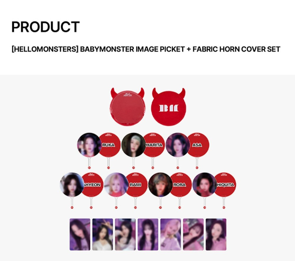 Bộ Quà Tặng BABYMONSTER Image Picket + Fabric Horn Cover Set