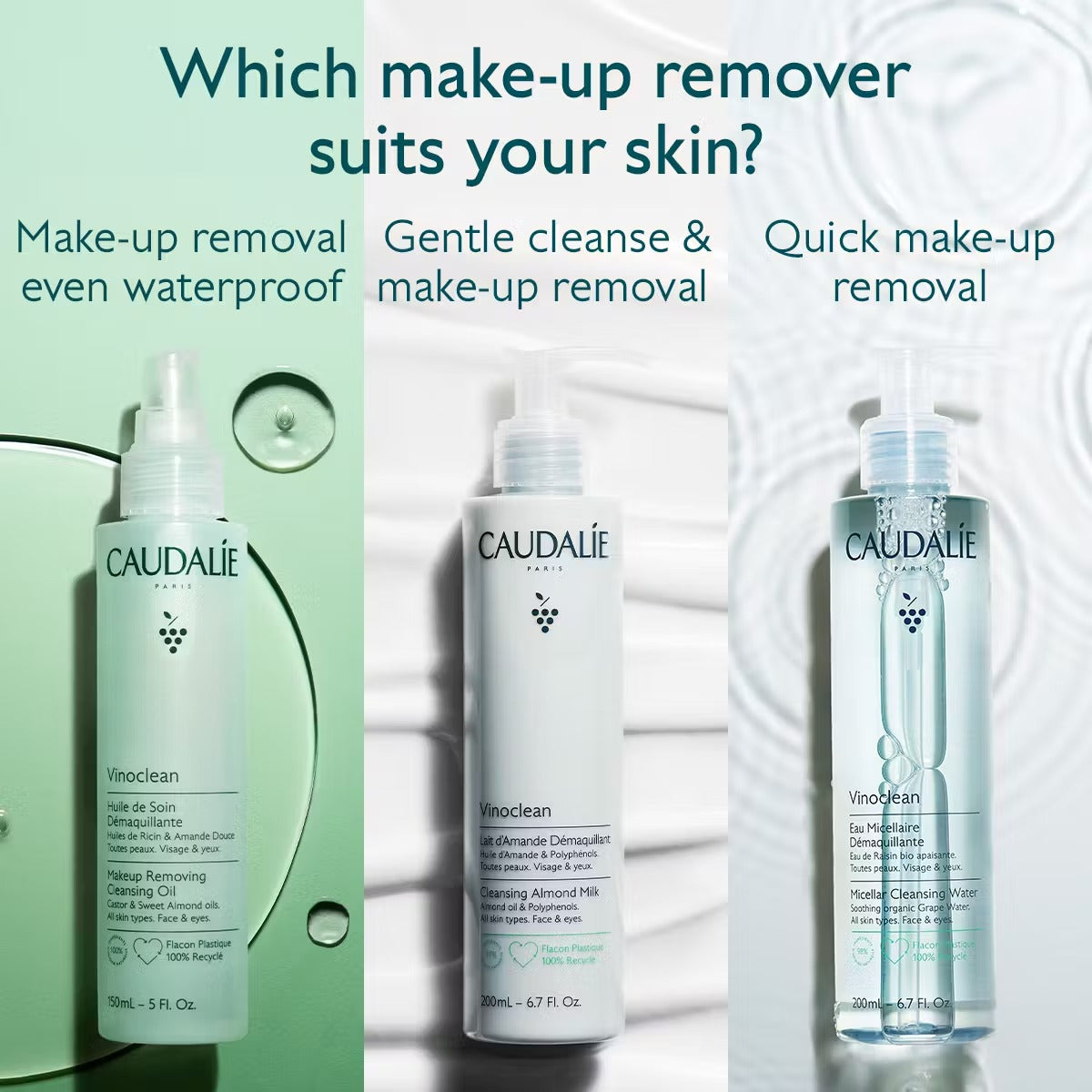 Bộ Quà Tặng Caudalie Vinoclean Cleansing Water & Cleansing Foam Set