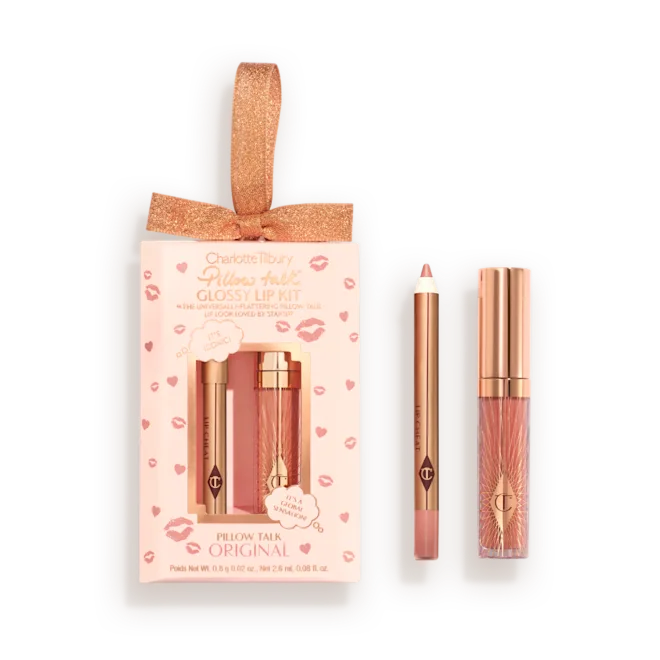 Bộ Quà Tặng Charlotte Tilbury Pillow Talk Mini Glossy Lips Duo #Pillow Talk Original