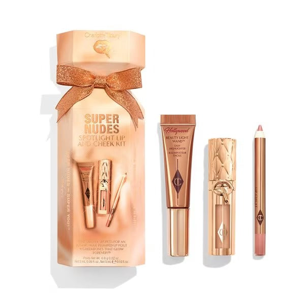 Bộ Quà Tặng Charlotte Tilbury Super Nudes Spotlight Lip And Cheek Kit-Kallos