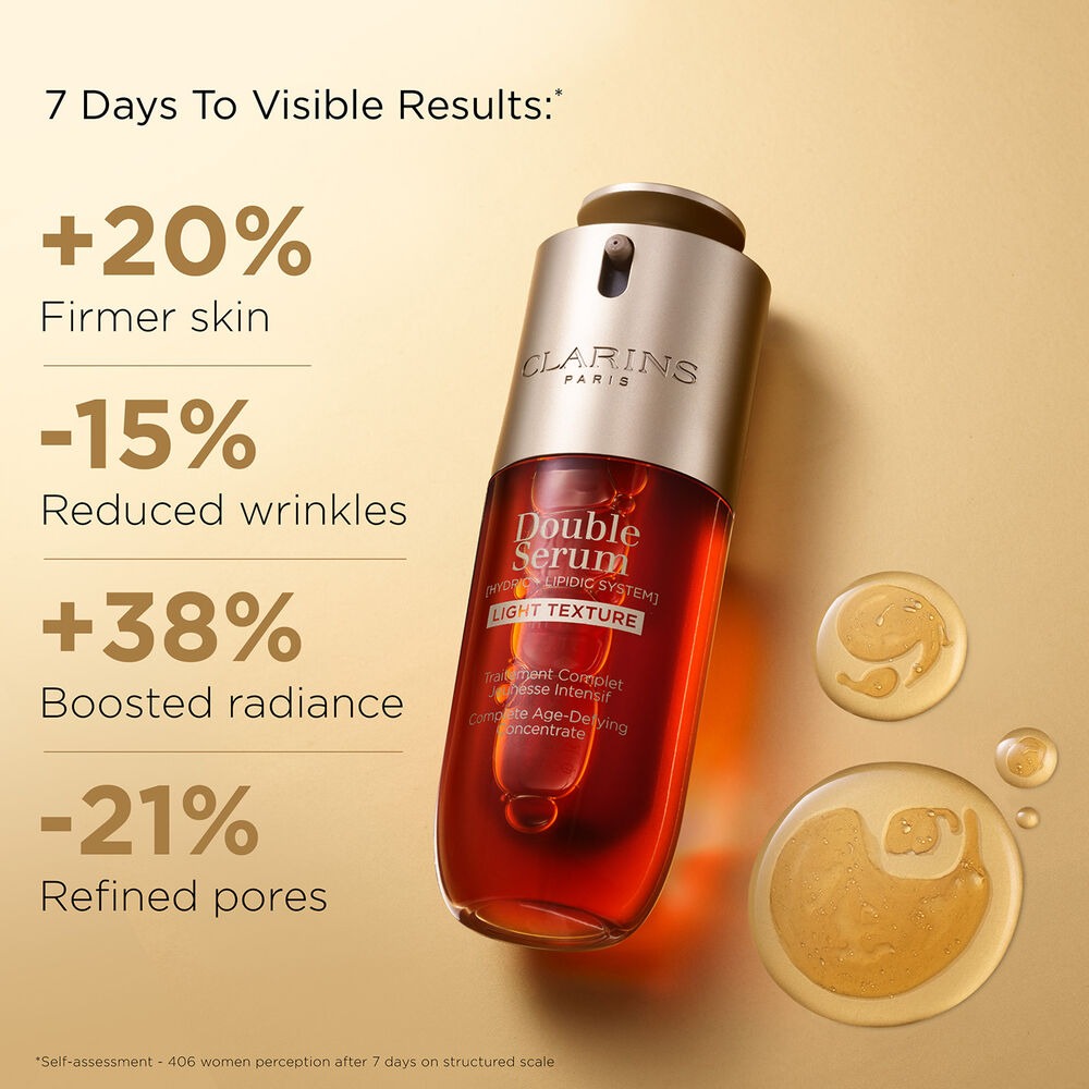 Bộ Quà Tặng CLARINS Double Serum Light Texture #50 mL (Holiday Pouch)-Kallos