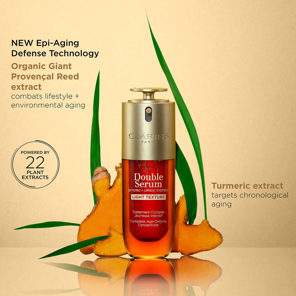 Bộ Quà Tặng CLARINS Double Serum Light Texture #50 mL (Holiday Pouch)-Kallos