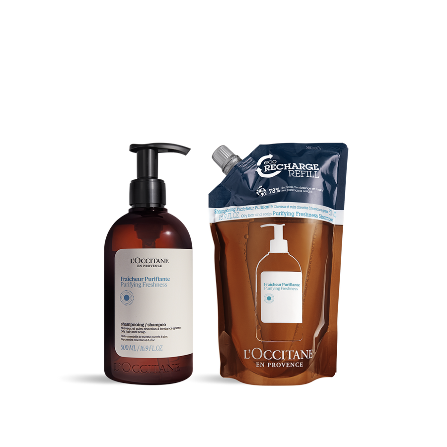 Bộ Quà Tặng L'OCCITANE Purifying Freshness Shampoo + Eco Refill Set - Kallos Vietnam