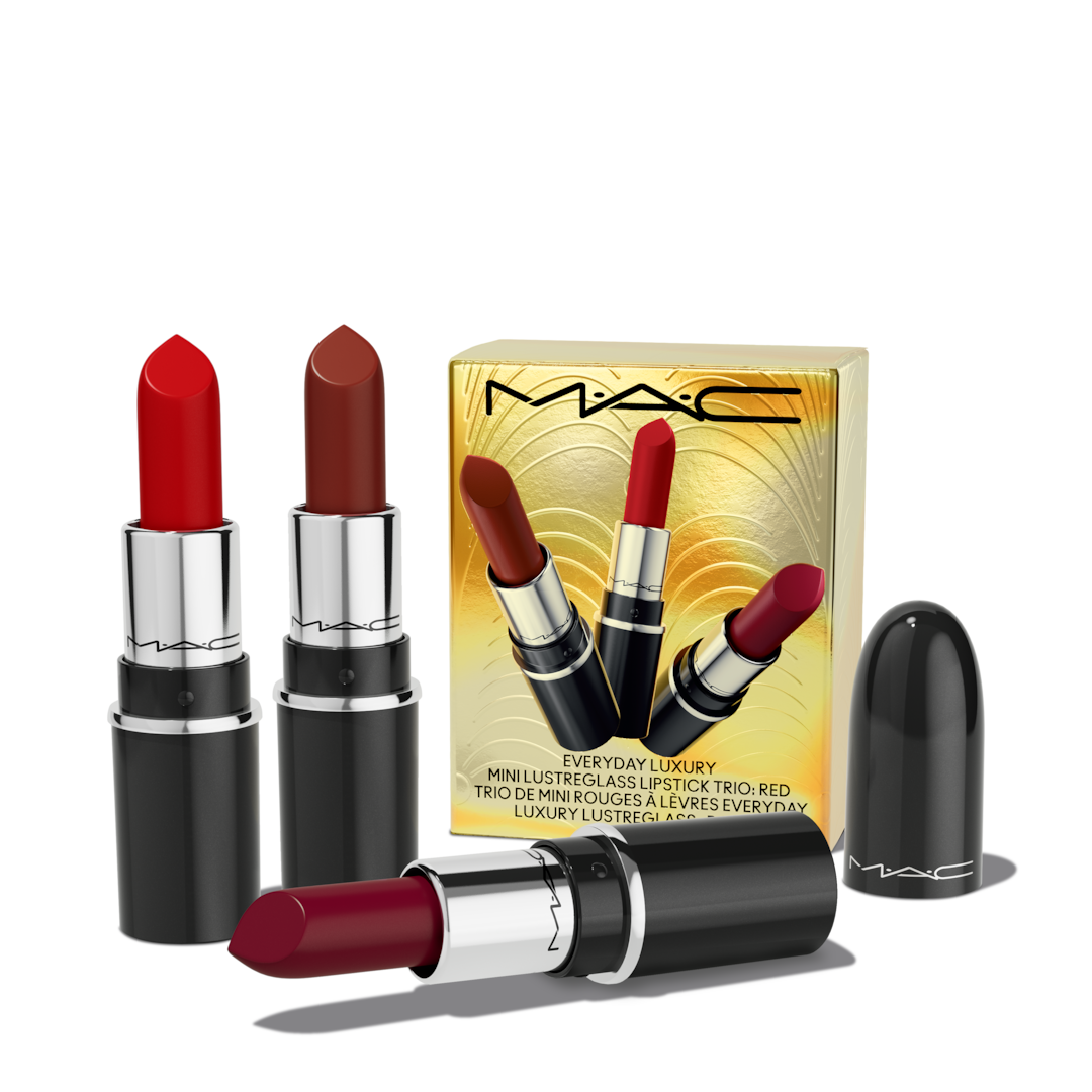 Bộ Quà Tặng MAC Everyday Luxury Mini Lustreglass Lipstick Trio #Red