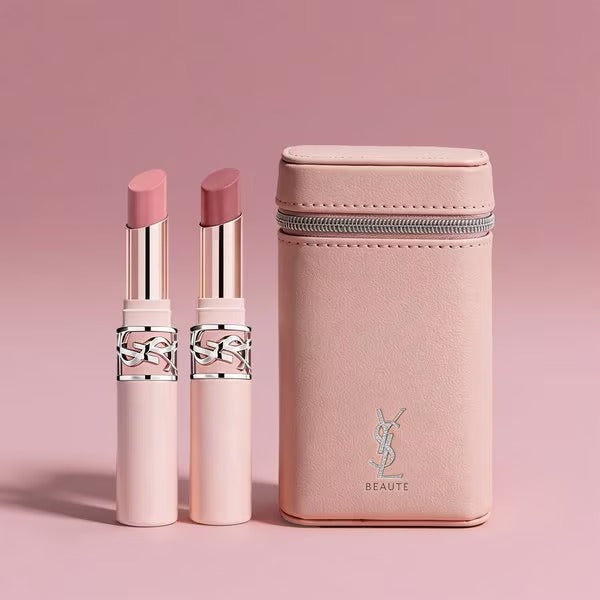 Bộ Quà Tặng Son YSL Lovenude Lip Blusher Duo Set & Pouch