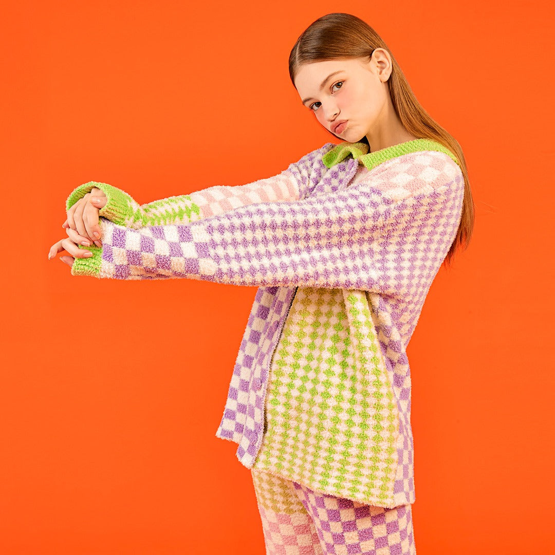 Bộ Quần Áo Wiggle Wiggle Pyjama Set Long #Grape Patchwork-Kallos