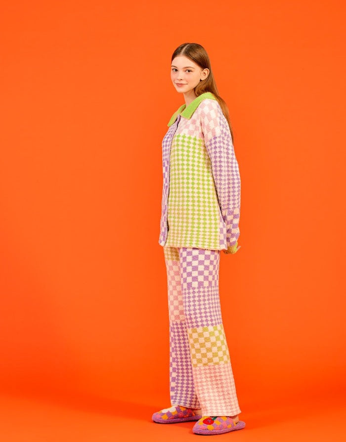 Bộ Quần Áo Wiggle Wiggle Pyjama Set Long #Grape Patchwork-Kallos