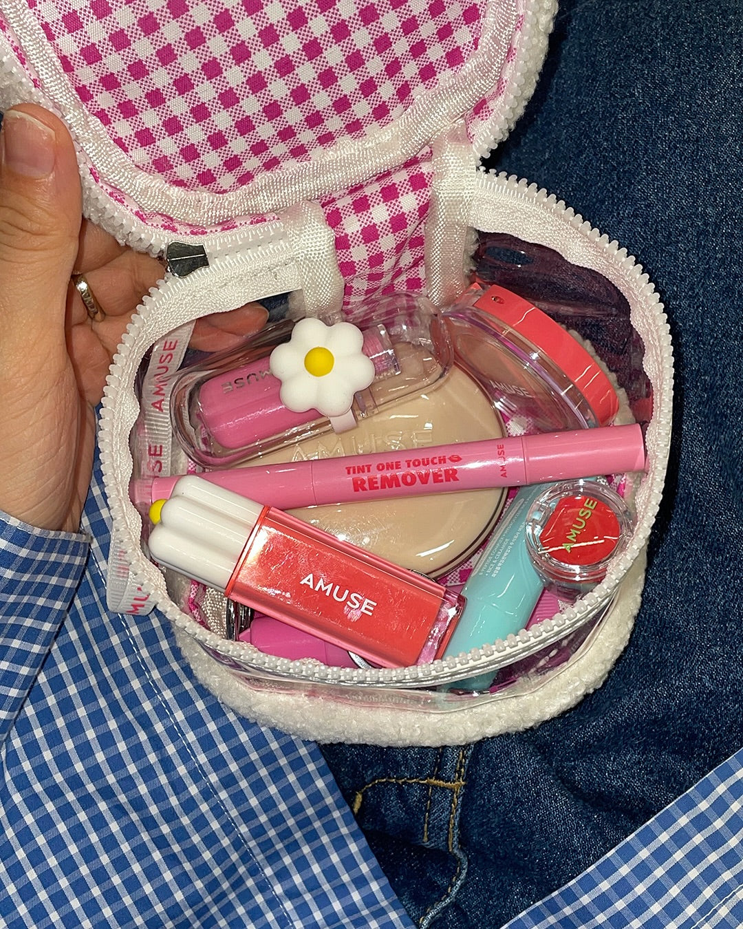Bộ Son AMUSE Tint Keyring Balm & My Amuse Fluffy Pouch Set