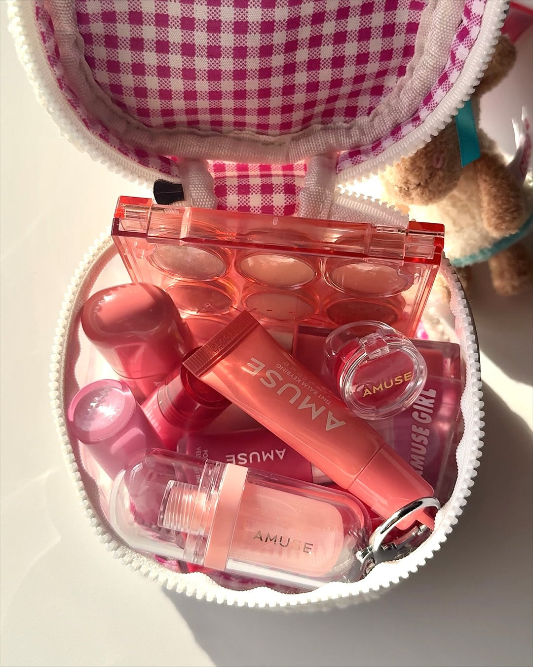 Bộ Son AMUSE Tint Keyring Balm & My Amuse Fluffy Pouch Set