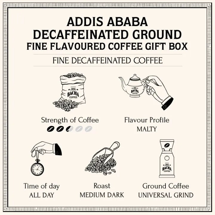 Cà Phê Bacha Addis Ababa Decaffeinated Coffee Ground Beans-Kallos