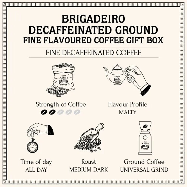 Cà Phê Bacha Brigadeiro Decaffeinated Coffee Ground Beans-Kallos