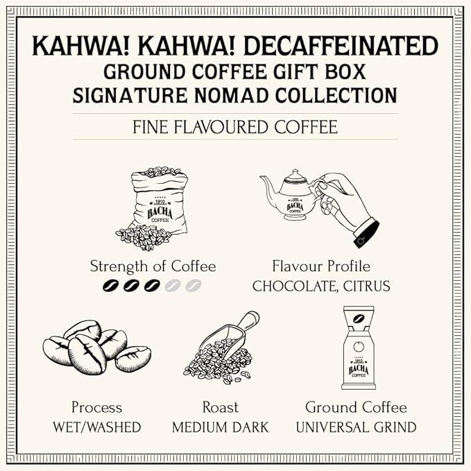 Cà Phê Bacha Kahwa! Kahwa! Decaffeinated Coffee Ground Beans Nomad-Kallos