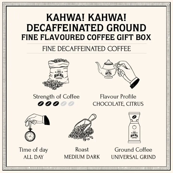 Cà Phê Bacha Kahwa! Kahwa! Decaffeinated Coffee Ground Beans-Kallos