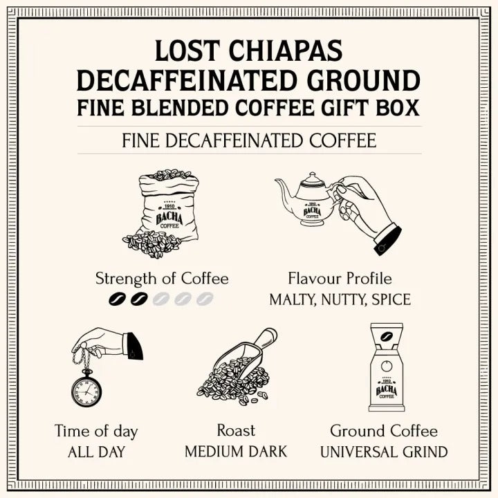 Cà Phê Bacha Lost Chiapas Decaffeinated Coffee Ground Beans-Kallos