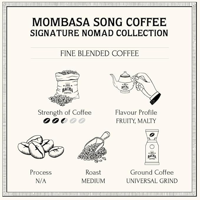 Cà Phê Bacha Mombasa Song Coffee Whole Beans Nomad Collection-Kallos