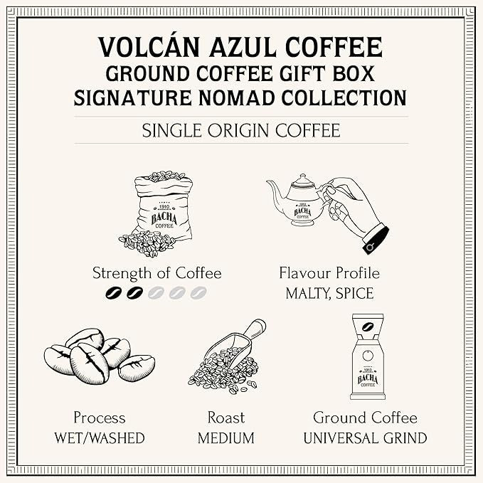 Cà Phê Bacha Volcán Azul Coffee Ground Beans Nomad Collection-Kallos