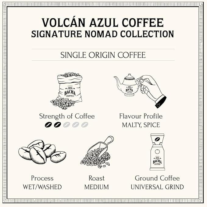 Cà Phê Bacha Volcán Azul Coffee Whole Beans Nomad Collection-Kallos