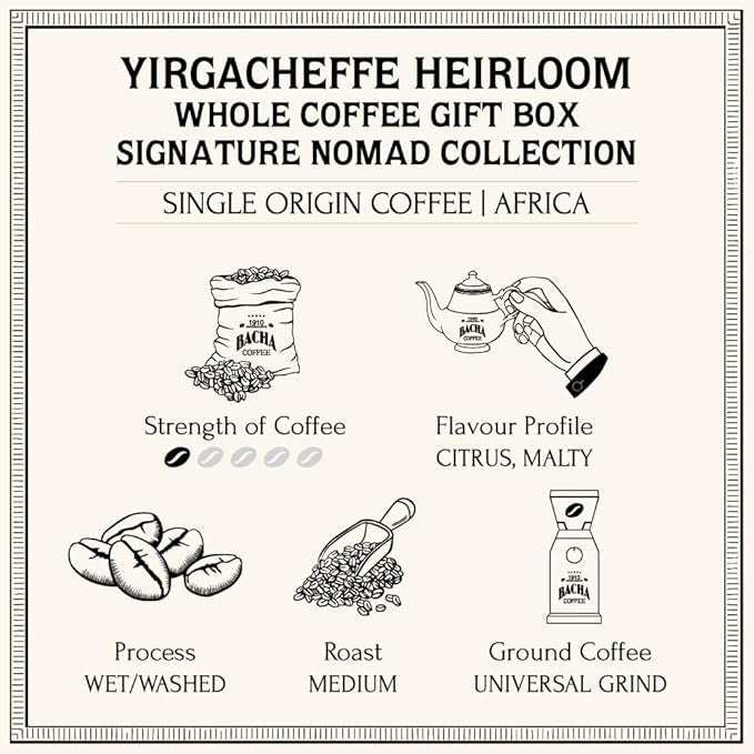 Cà Phê Bacha Yirgacheffe Heirloom Coffee Whole Beans Nomad Collection-Kallos