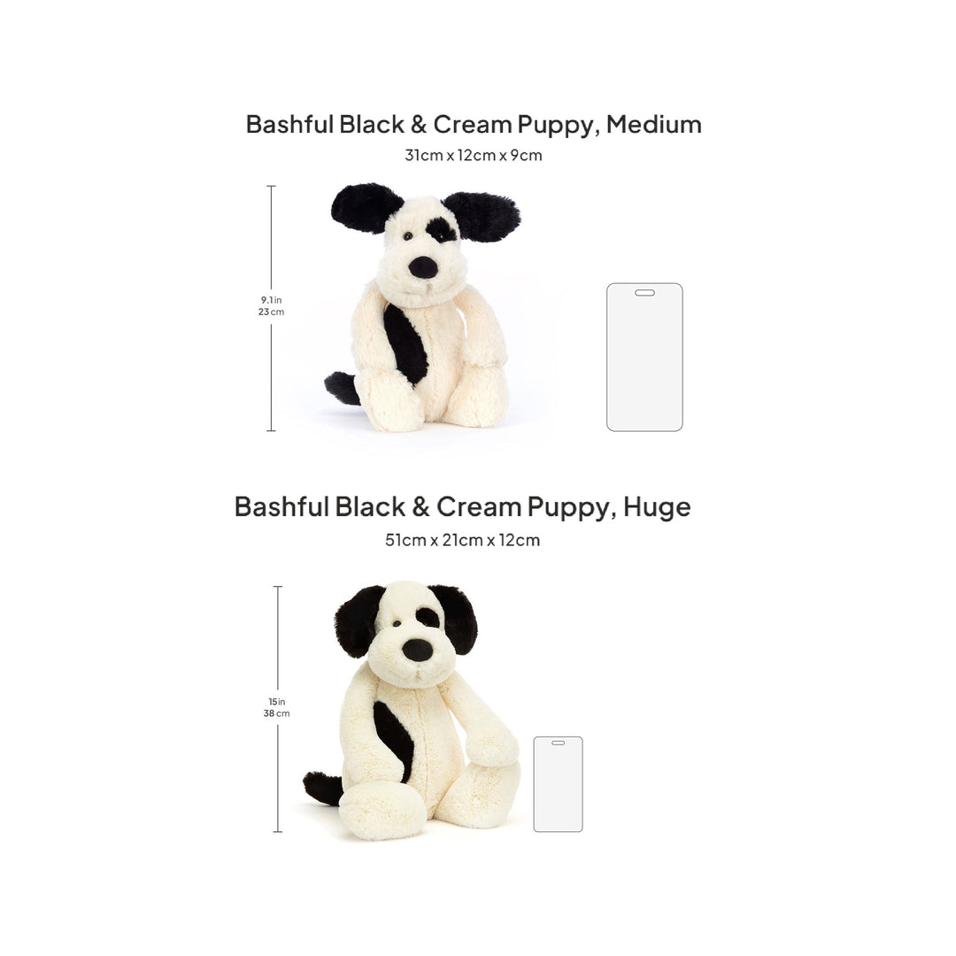 Chó Bông JELLYCAT Bashful Black & Cream Puppy