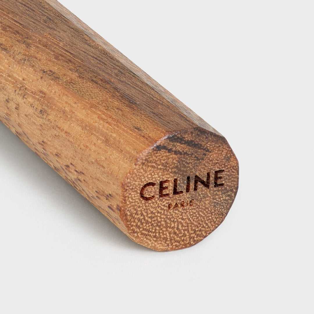 Dao Cạo Râu CELINE Wood Razor With Case In Grained Calfskin #Black