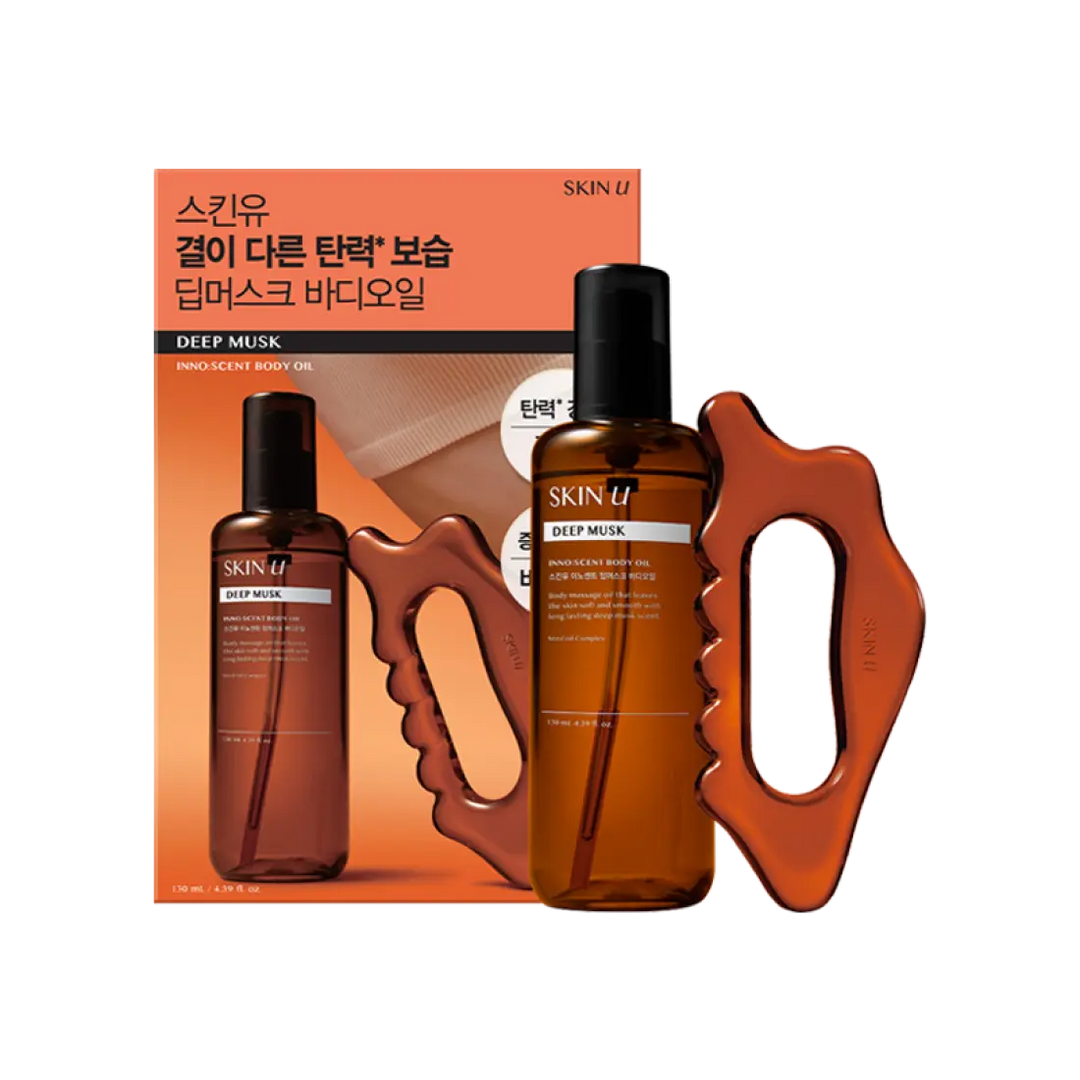 Dầu Dưỡng Thể SKIN U Innocent Deep Musk Body Oil & Guasha Gift Set