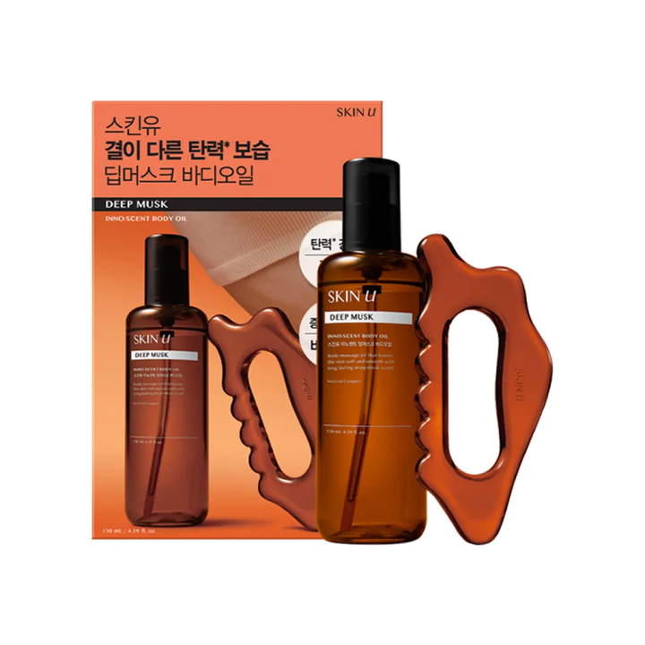 Dầu Dưỡng Thể SKIN U Innocent Deep Musk Body Oil &amp; Guasha Gift Set