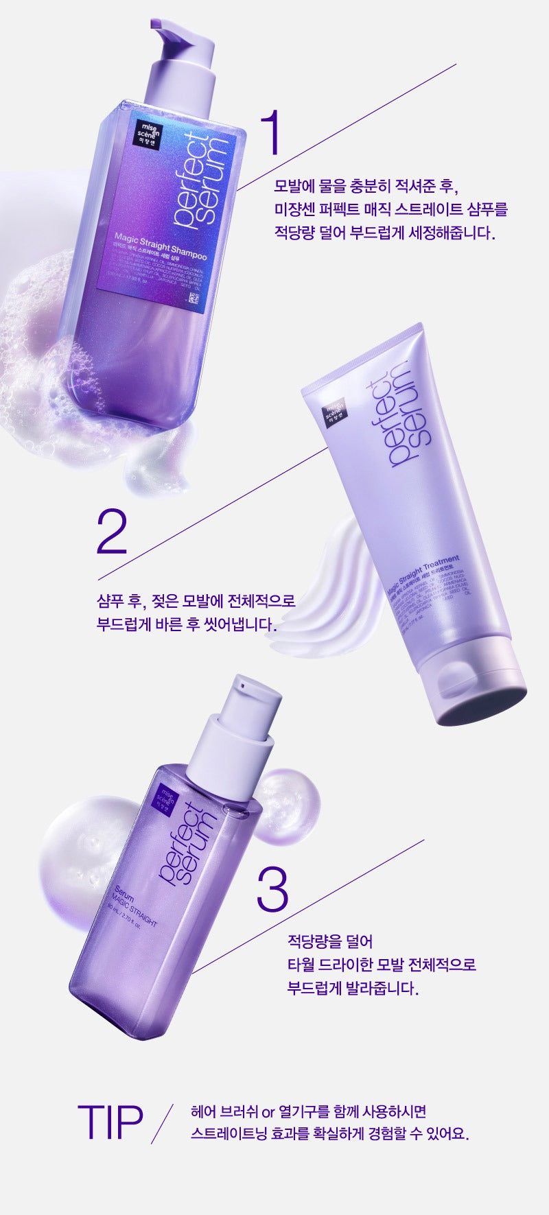Dầu Gội Mise En Scene Perfect Magic Straight Serum Shampoo