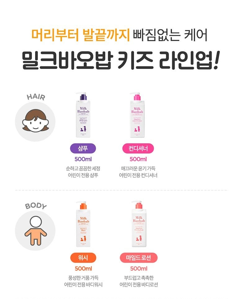 Dầu Gội Trẻ Em Milk Baobab Baby & Kids Shampoo