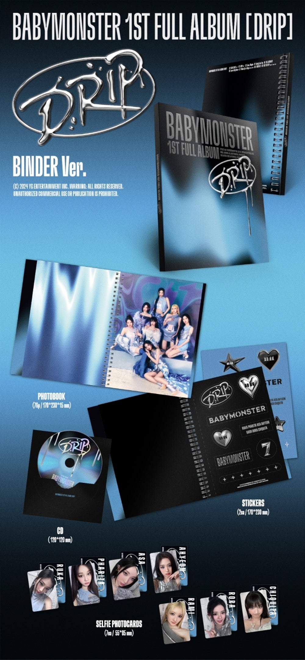 Đĩa BABYMONSTER 1st Full Album [DRIP] BINDER Ver - Kallos Vietnam