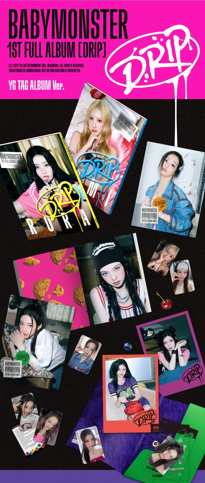 Đĩa BABYMONSTER 1st Full Album [DRIP] YG Tag Album Ver - Kallos Vietnam