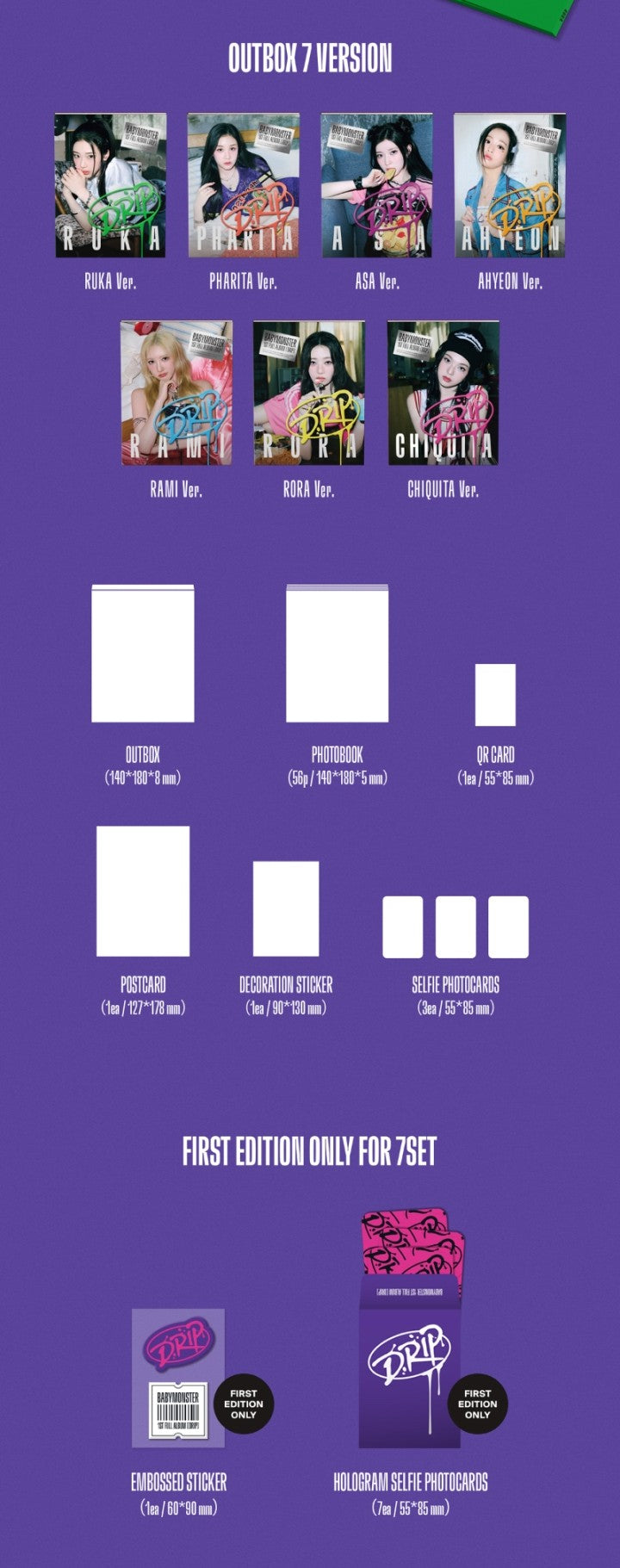 Đĩa BABYMONSTER 1st Full Album [DRIP] YG Tag Album Ver - Kallos Vietnam