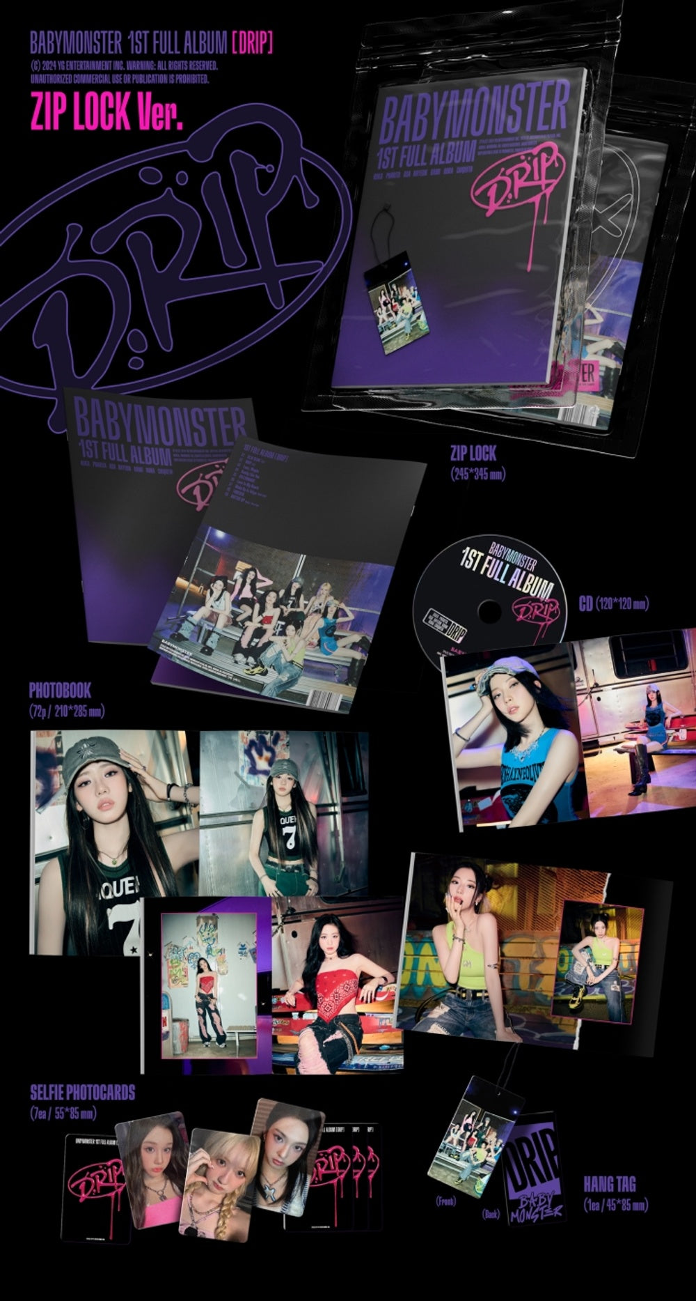 Đĩa BABYMONSTER 1st Full Album [DRIP] Zip Lock Ver - Kallos Vietnam