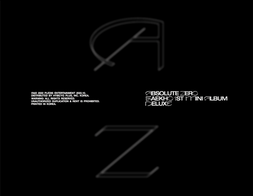Đĩa BAEKHO (KANG DONG HO) 1st Mini Album 'Absolute Zero' Deluxe Ver. - Kallos Vietnam