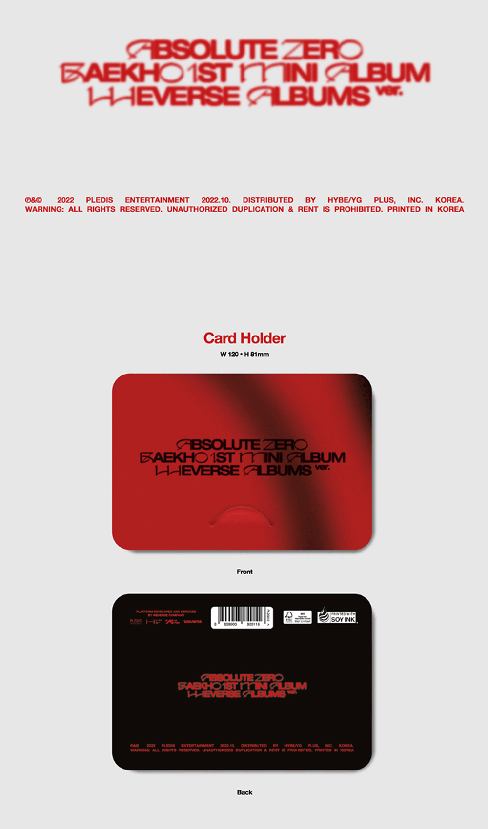 Đĩa BAEKHO (KANG DONG HO) 1st Mini Album 'Absolute Zero' Weverse Albums Ver. - Kallos Vietnam