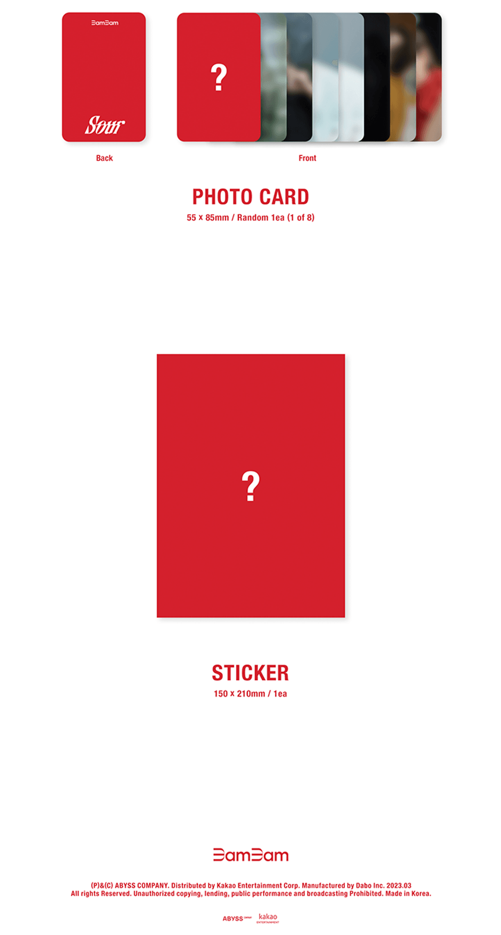 Đĩa BamBam 1st Full Album [Sour & Sweet] Option-Kallos