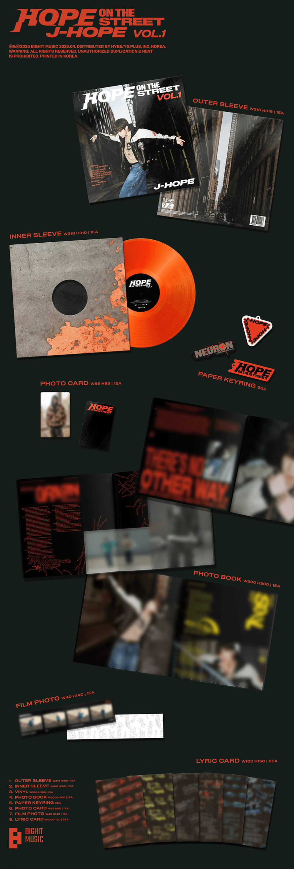 Đĩa BTS Hope On The Street Vol.1 LP-Kallos