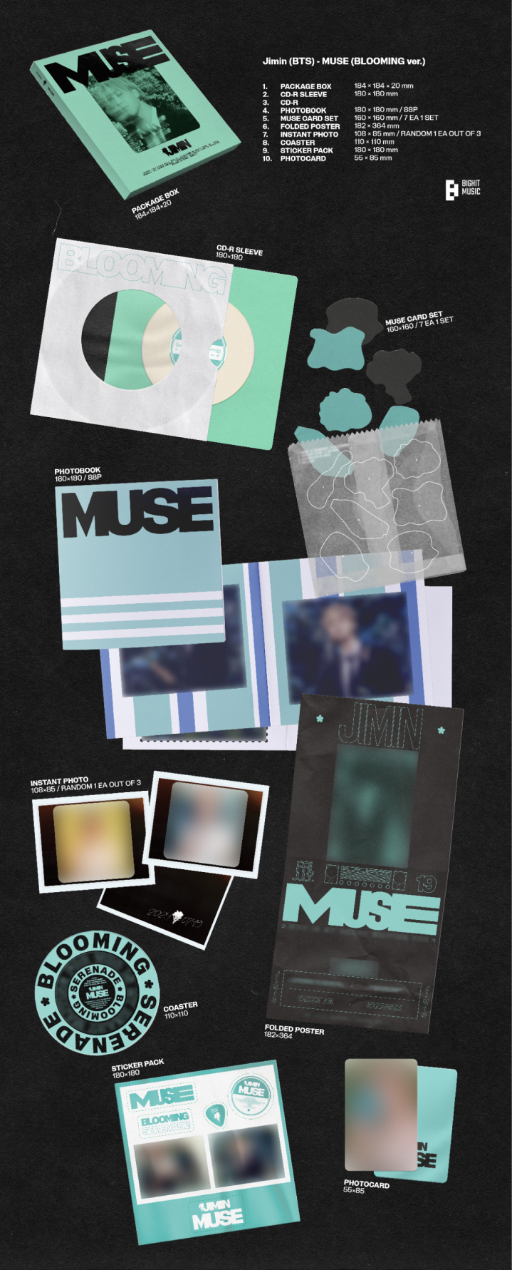 Đĩa BTS Jimin (BTS) 'MUSE' (Set) + 'MUSE' (Weverse Albums Ver.) Set