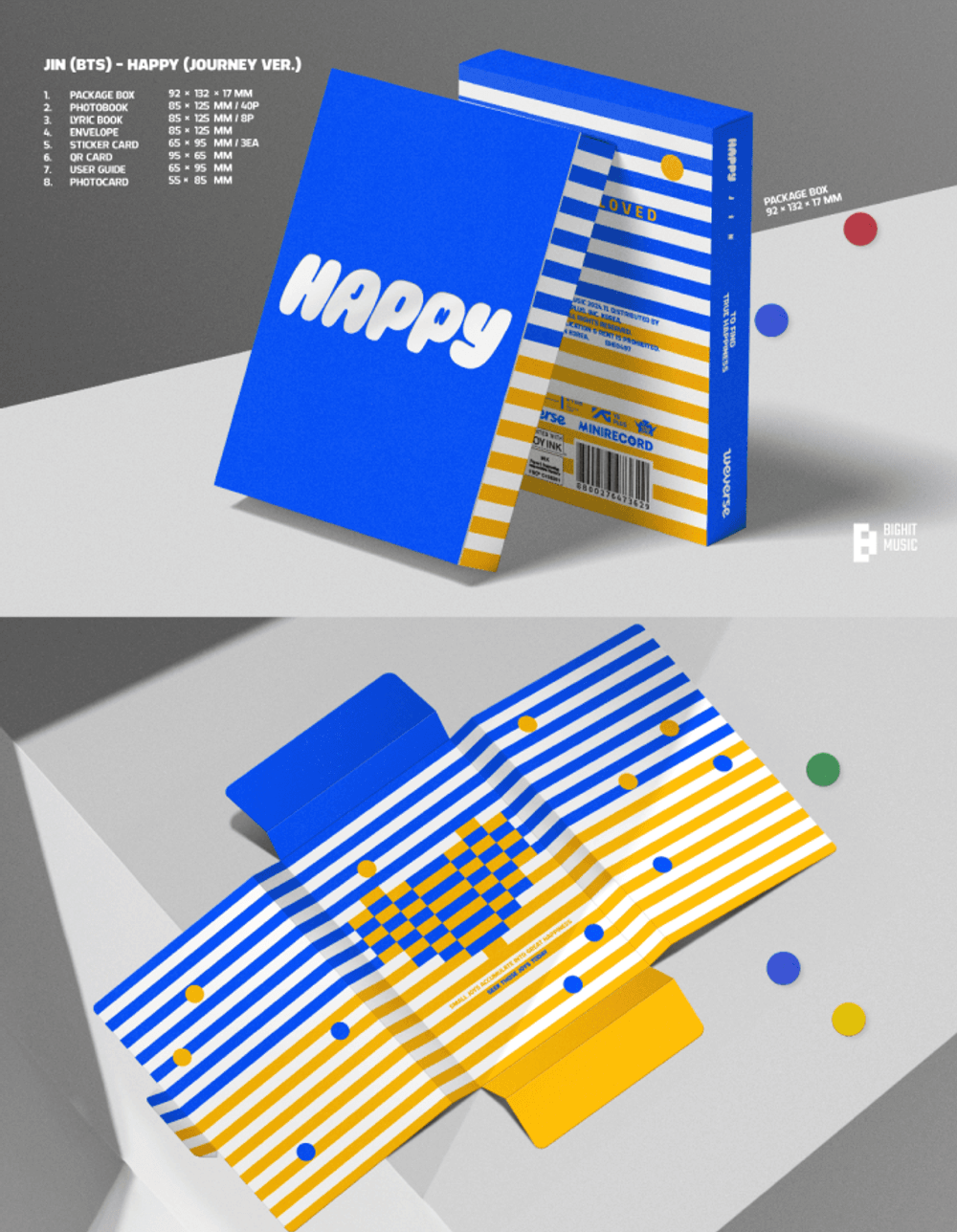 Đĩa BTS Jin (BTS) 'Happy' (Set) + 'Happy' (Weverse Albums Ver.) Set - Kallos Vietnam