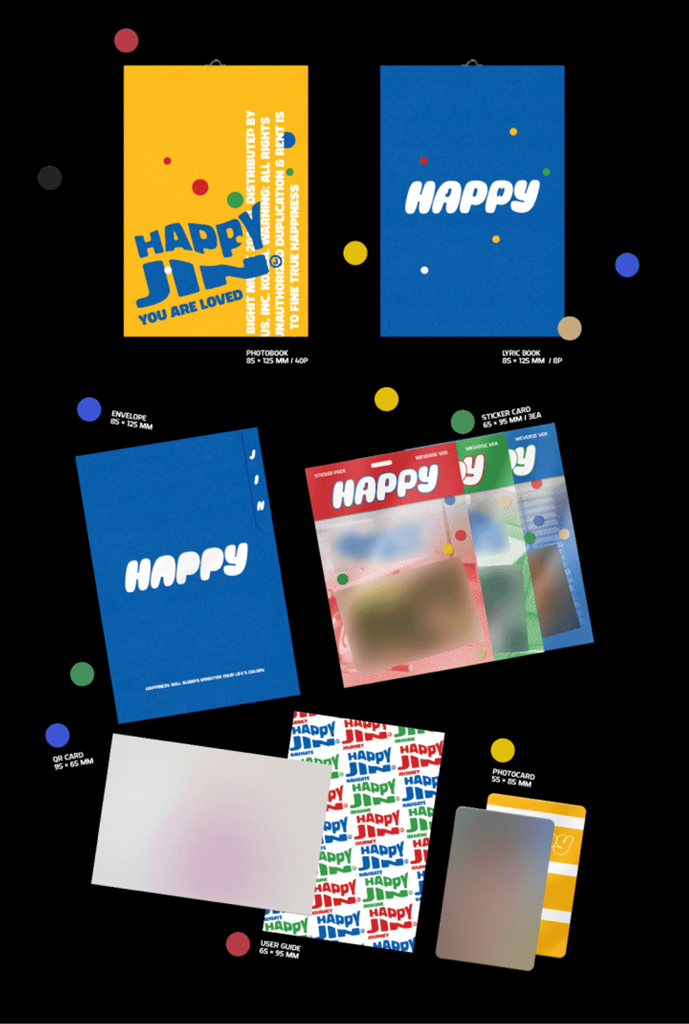 Đĩa BTS Jin (BTS) 'Happy' (Set) + 'Happy' (Weverse Albums Ver.) Set