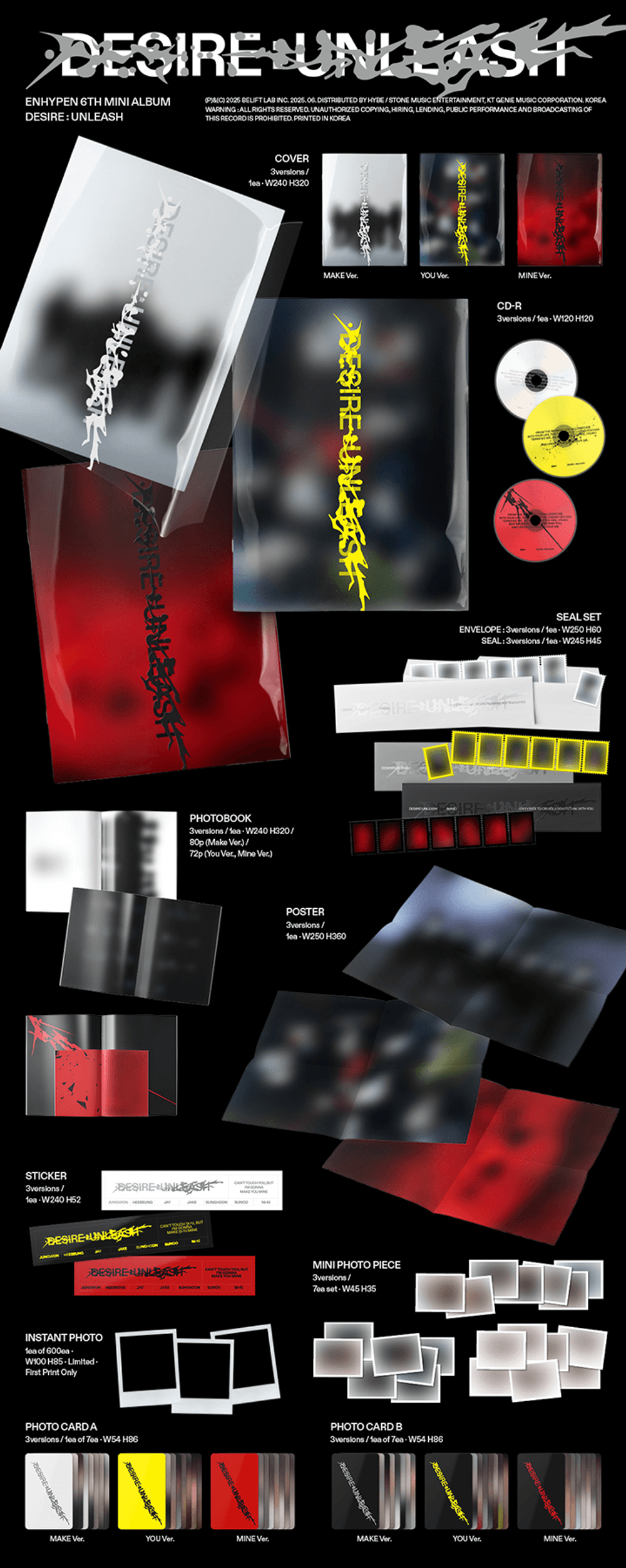 Đĩa ENHYPEN DESIRE: UNLEASH (Random)-Kallos