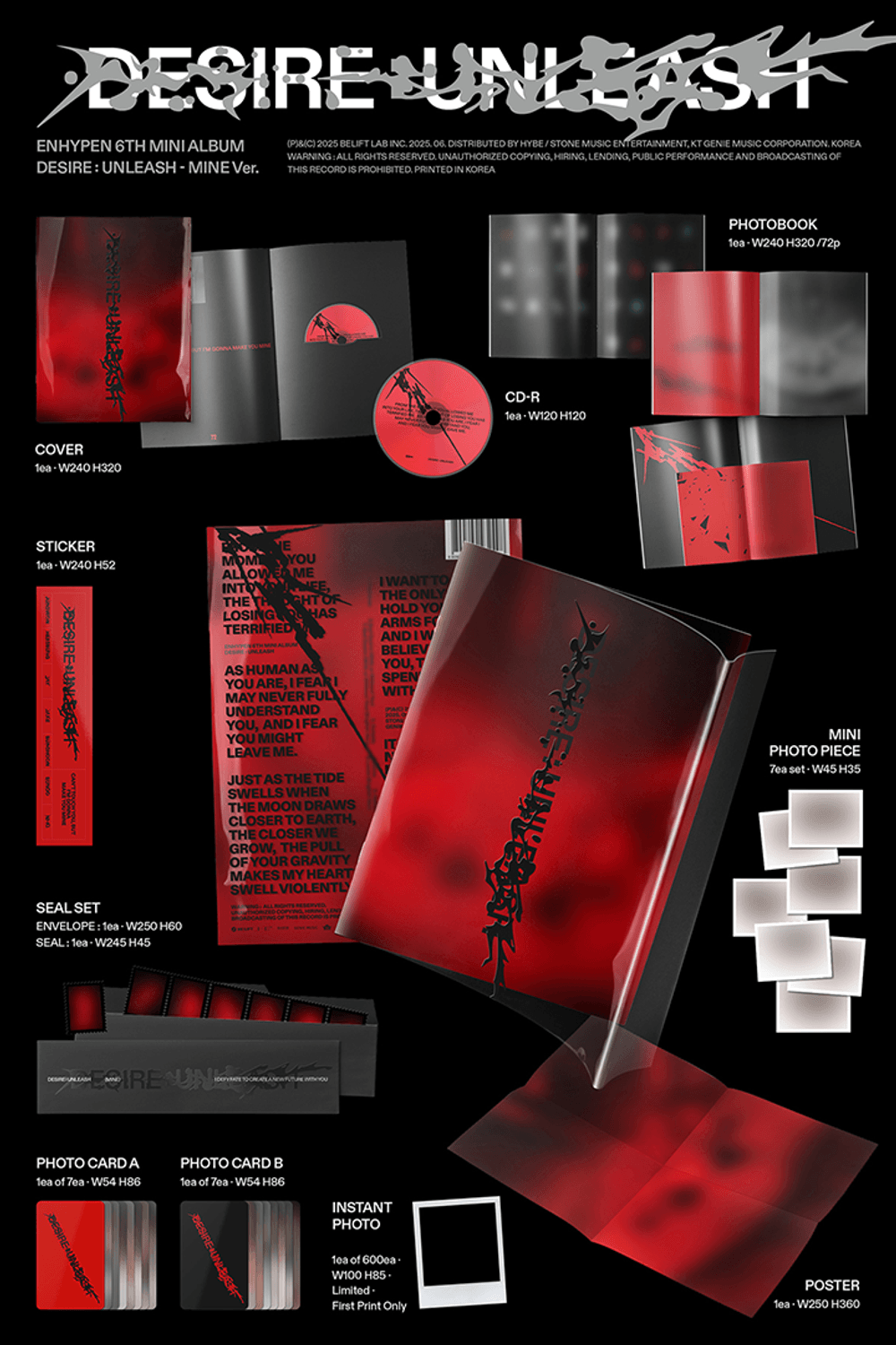 Đĩa ENHYPEN DESIRE: UNLEASH (Random)-Kallos