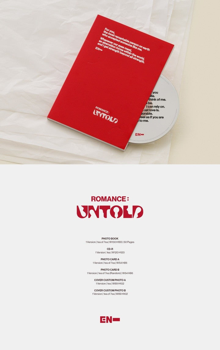 Đĩa ENHYPEN ROMANCE: UNTOLD (ENGENE Ver) (Random)-Kallos