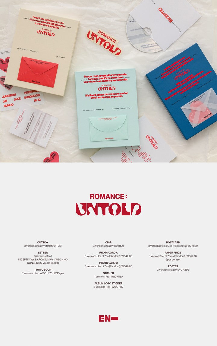 Đĩa ENHYPEN ROMANCE: UNTOLD (Random)-Kallos
